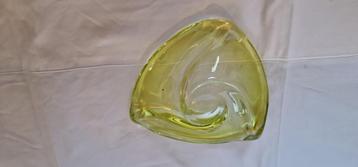 Vintage Groene Kristallen Schaal Val Saint Lambert  beschikbaar voor biedingen