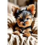 Peinture au diamant, chiot Yorkshire Terrier, 30 x 20 cm, Enlèvement ou Envoi, Neuf, Bricolage