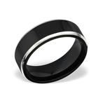 Bague élégante pour homme en acier noir - OP=OP !, Bijoux, Sacs & Beauté, Bagues, Enlèvement ou Envoi, Neuf, Fer ou Acier, Homme