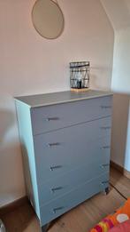 Commode grijs/groen met 5 lades, Huis en Inrichting, Ophalen, Gebruikt