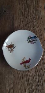 Assiette plat en porcelaine vintage oiseaux, 1940, Antiquités & Art, Enlèvement ou Envoi