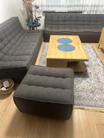 Ethnicraft N701 set (3+3+footstool), Ophalen, Zo goed als nieuw, Stof, Design