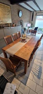 tafel voor 8 in tropisch hout, Huis en Inrichting, Ophalen, Gebruikt, Teakhout, Vijf personen of meer