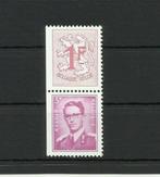 1969 : Belgique 1485e** 1F+3F Vertical, Gomme originale, Neuf, Sans timbre, Envoi
