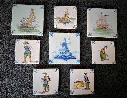 8 antieke Delftse tegels, Antiek en Kunst, Antiek | Keramiek en Aardewerk, Ophalen of Verzenden
