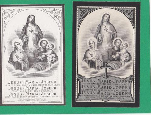 DP 2 verschillende voorkanten Jesus-Maria-Joseph, Verzamelen, Bidprentjes en Rouwkaarten, Bidprentje, Verzenden