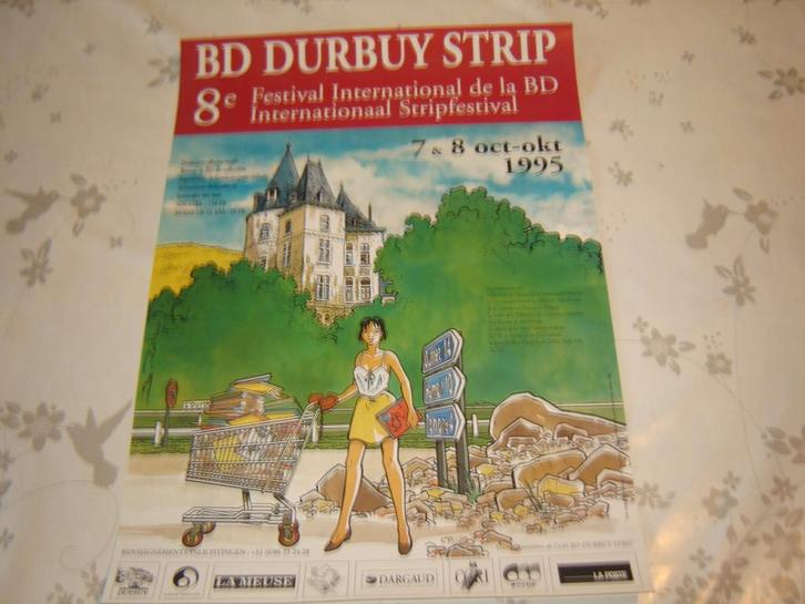 Affiche internationaal stripfestival Durbuy., Verzamelen, Stripfiguren, Zo goed als nieuw, Plaatje, Poster of Sticker, Overige figuren