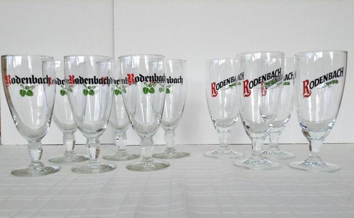 2 Sets vintage Rodenbach bierglazen 25 cl - 10 stuks, Verzamelen, Biermerken, Zo goed als nieuw, Glas of Glazen, Overige merken