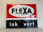FLEXA verf emaille reclamebord, Verzamelen, Merken en Reclamevoorwerpen, Reclamebord, Gebruikt, Ophalen of Verzenden