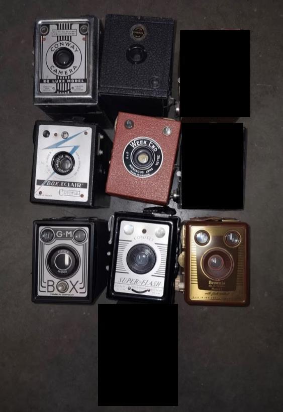 collectie van diverse vintage boxcamera's, Audio, Tv en Foto, Fotocamera's Analoog, Kodak, Ophalen