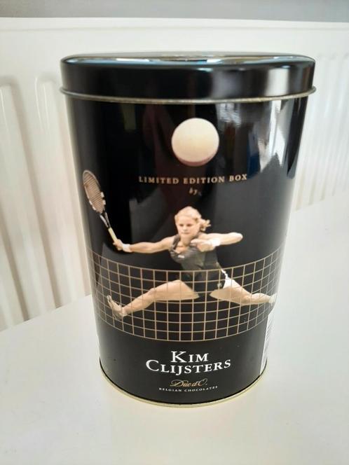 blikken doos chocolatier Duc d'O , Kim Clijsters, vintage, Verzamelen, Blikken, Zo goed als nieuw, Ophalen of Verzenden