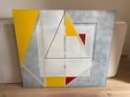 Abstract schilderij op hout, Ophalen