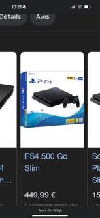 Ps4 slim 500 go prix a discuter ou a échange, Consoles de jeu & Jeux vidéo, 500 GB, Avec 3 manettes ou plus, Enlèvement, Utilisé