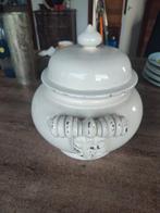 Très belle soupière céramique craquelée 19e siècle écru, Enlèvement