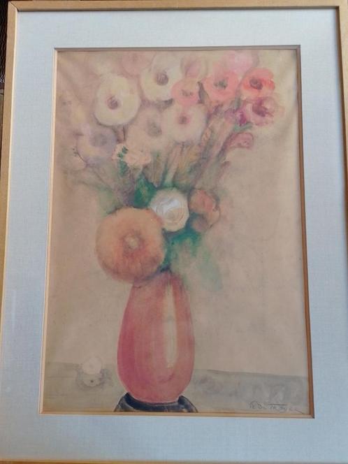 Prosper de Troyer  1880 - 1961  Aquarel  Bloemstilleven, Antiek en Kunst, Kunst | Schilderijen | Klassiek, Verzenden