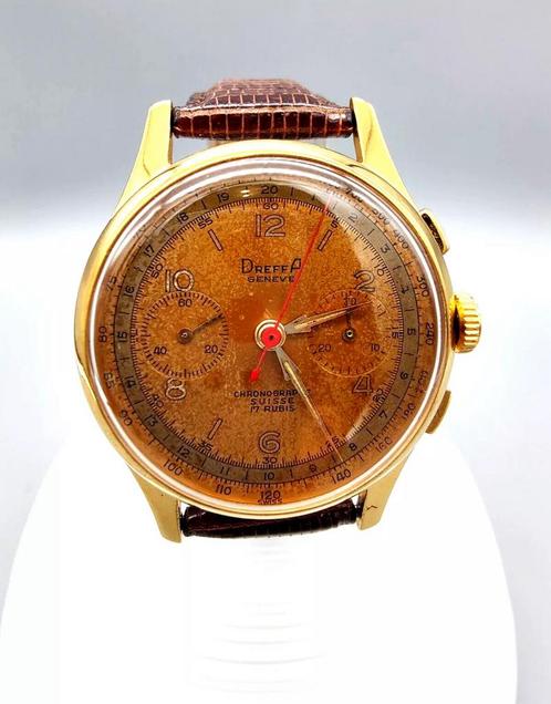 Dreffa Genève Rare Chronographe Vintage - Remise à Neuf Pro, Handtassen en Accessoires, Horloges | Heren, Zo goed als nieuw, Polshorloge