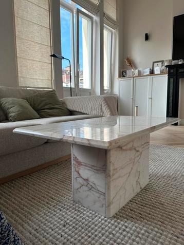Table basse en marbre Calacatta Rosa – Pièce unique, Moins de 50 cm, Enlèvement, Utilisé, 50 à 100 cm