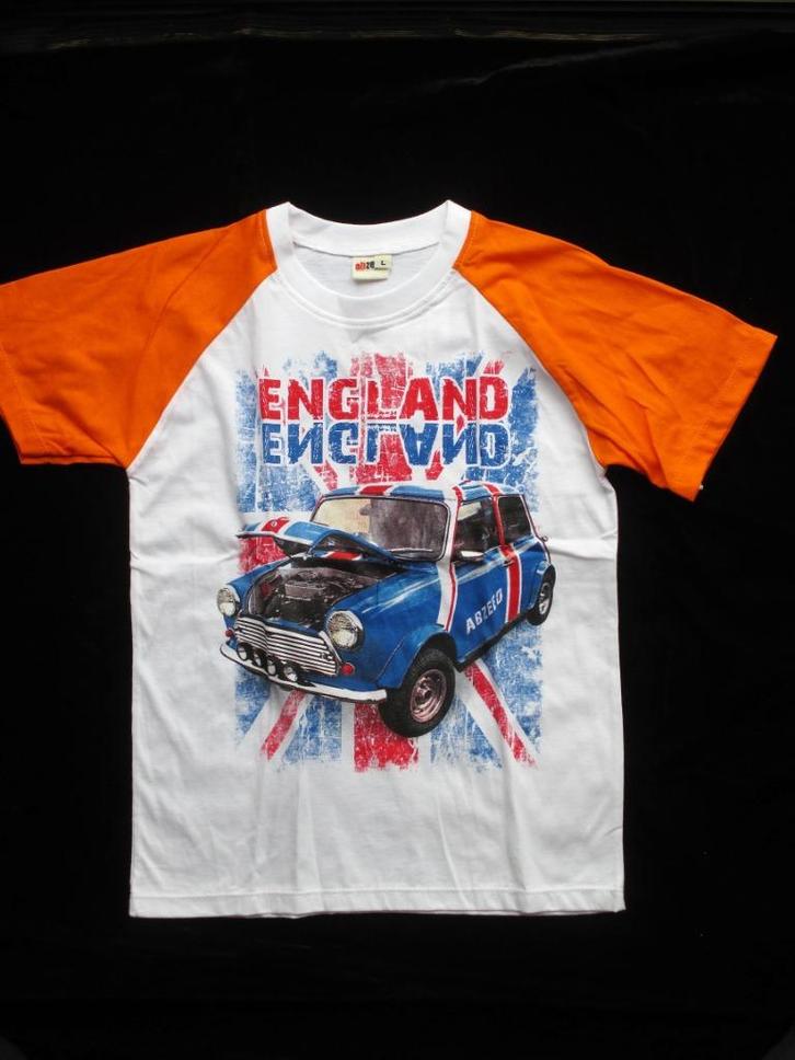 Mini Cooper wit T-shirt voor kinderen F01, Kinderen en Baby's, Kinderkleding | Maat 104, Nieuw, Jongen of Meisje, Overige typen