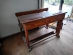 oude schoolbank - met vernislaag, Ophalen, Gebruikt, Bureau