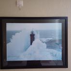 Cadre avec photo de la mer/du phare, Photo ou Poster, 75 à 100 cm, Utilisé, Enlèvement ou Envoi