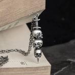 Skull mes hanger - 925 Zilver, Overige voorstellingen, Verzenden, Nieuw, Zilver