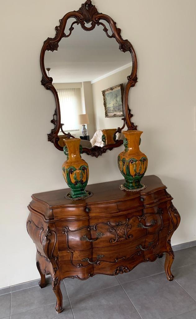 Super mooie dressoir kast met laden en bijpassende spiegel, Huis en Inrichting, Kasten | Dressoirs, Gebruikt, Met lade(s), Kersenhout