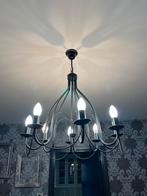 Lustre noir 8 ampoules, Maison & Meubles, Lampes | Lustres, Comme neuf, Métal
