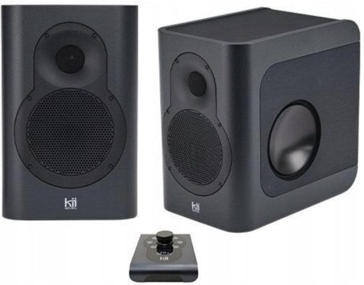 Studio Monitors Kii Three Dark Gray + Kii controller, Audio, Tv en Foto, Luidsprekerboxen, Zo goed als nieuw, Front, Rear of Stereo speakers