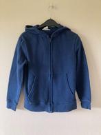 Donkerblauw vestje met muts in sweaterstof, H&M, 134-140, Kinderen en Baby's, Kinderkleding | Maat 134, Trui of Vest, H&M, Ophalen of Verzenden