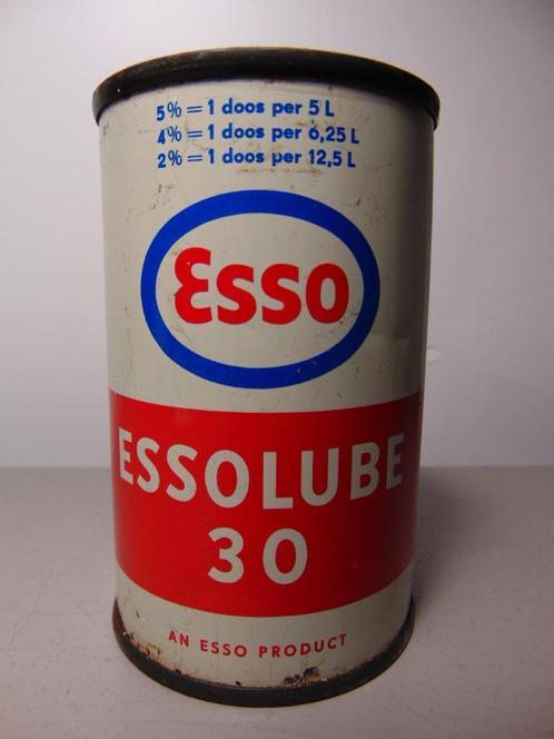 Vintage blik Esso Essolube, Collections, Marques & Objets publicitaires, Utilisé, Emballage, Enlèvement ou Envoi