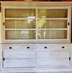 Vitrine solide, Maison & Meubles, Teck, 200 cm ou plus, Avec tablette(s), Enlèvement