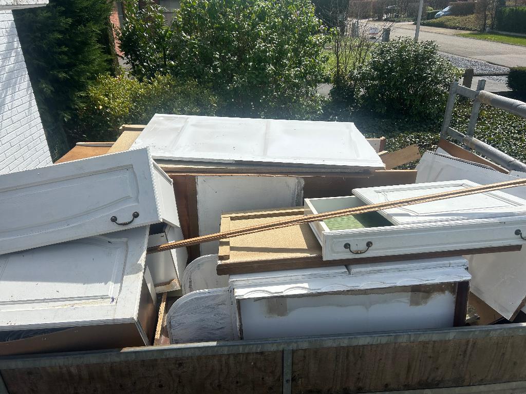 Gratis afbraakhout sloophout echt eik, Tuin en Terras, Brandhout, 3 tot 6 m³, Ophalen, Eikenhout