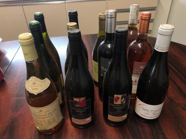 DERNIER LOT : 9 bout de vin blanc (2008-2015) + 2 GRATUITES, Collections, Vins, Comme neuf, Vin blanc, France, Pleine, Enlèvement