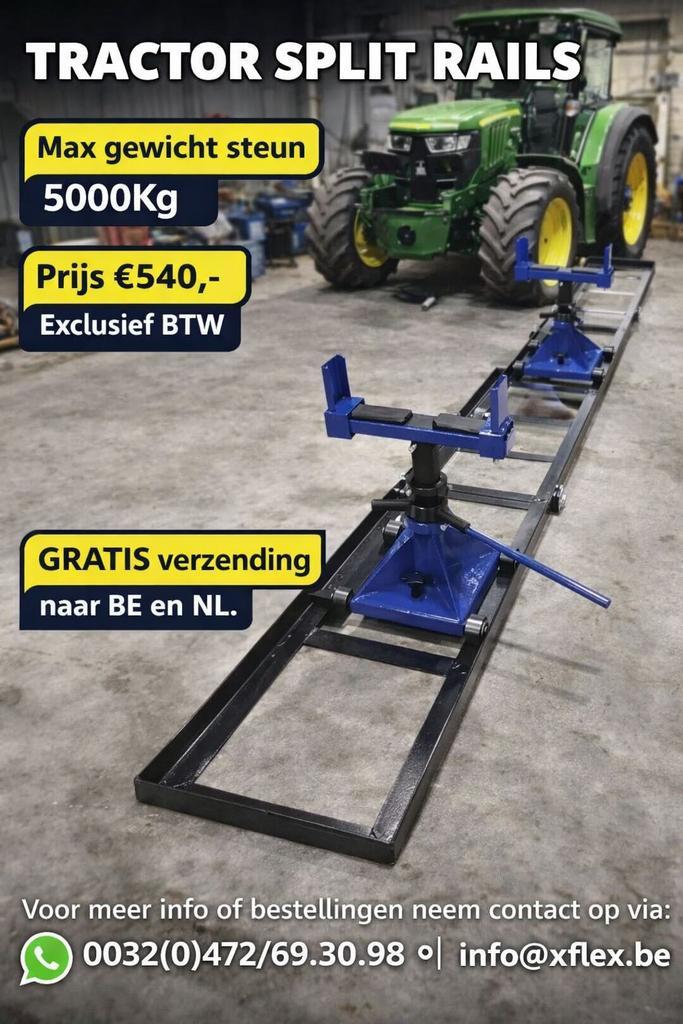 Tractor split rails 3 meter met 2x steun 5000kg, Zakelijke goederen, Landbouw | Tractoren, Fiat, Verzenden