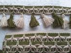 passementerie frange à pompons vert bronze et crème 50 mm, Enlèvement ou Envoi, Neuf