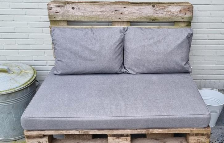 Palletkussen met 2 rugkussens, Jardin & Terrasse, Accessoires mobilier de jardin, Comme neuf, Enlèvement