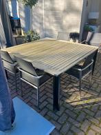 Table en teck Val-Eur avec 6 chaises en textile Barlow Tyrie, Chaise, Salons de jardin, Utilisé, 6 places