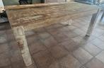 Massief houte eettafel, Ophalen, 50 tot 100 cm, Zo goed als nieuw, Vijf personen of meer