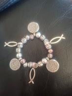 Bracelet élastique argenté médailles Bibi, Élastique, Enlèvement ou Envoi, Avec bracelets à breloques ou perles, Utilisé