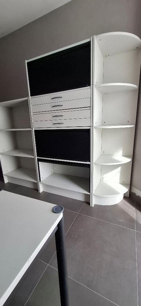 bureaukasten met bureautafel en bureaustoel, Huis en Inrichting, Bureaus, Ophalen, Demontabel, Gebruikt