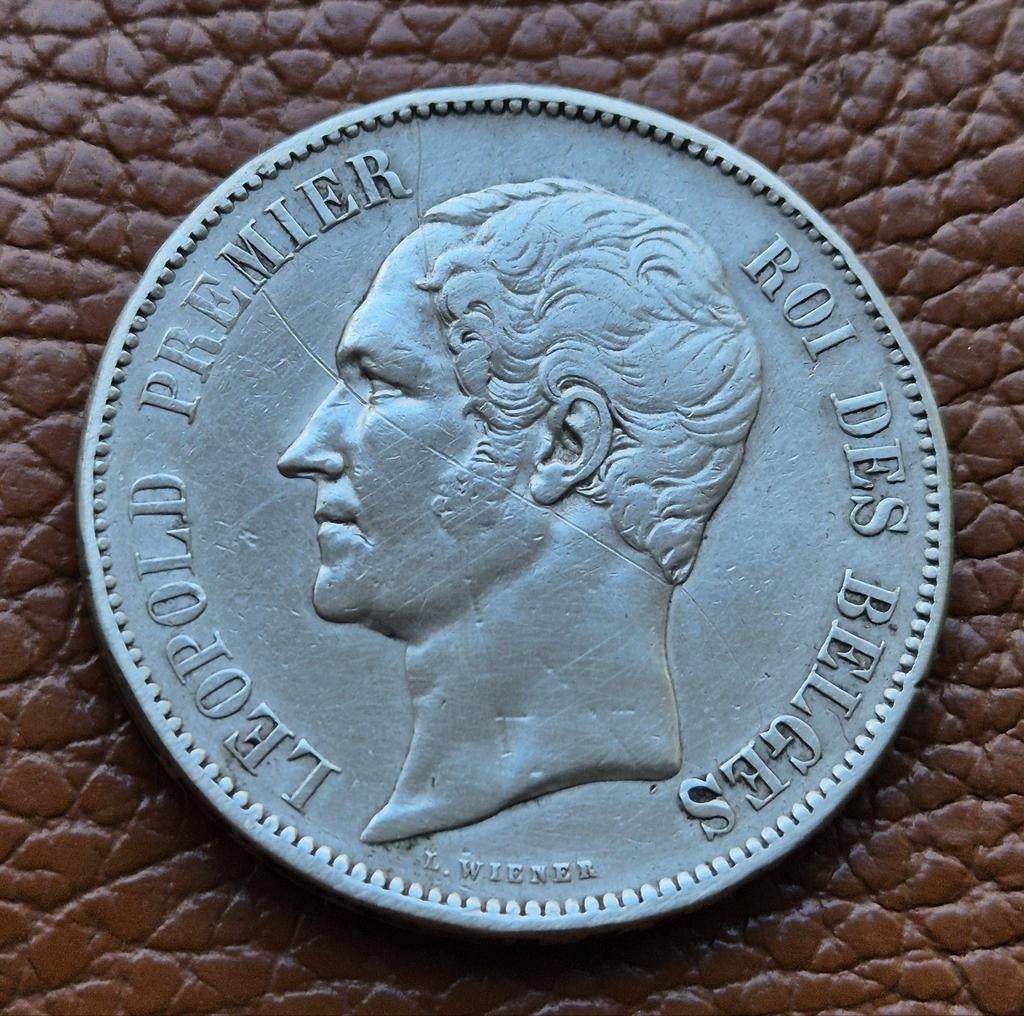 5 Francs   1852. Leopold ll, Zilver, Ophalen of Verzenden, Losse munt, Zilver