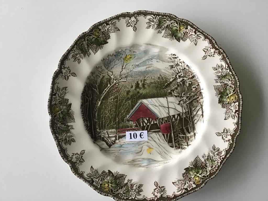 antiek bord "The Friendly Village" en vele andere, Antiek en Kunst, Antiek | Wandborden en Tegels, Ophalen of Verzenden