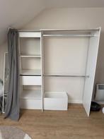 Dressing Double Barre avec Rideau – Excellent État, 150 à 200 cm, Comme neuf, Blanc, 150 à 200 cm