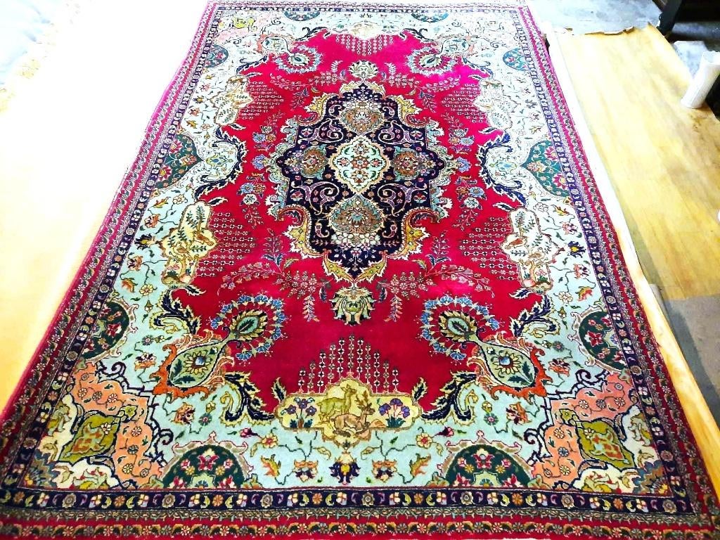 Antieke perzische tapijt-315x200cm (Tabriz) Geknoopt in Iran, Antiek en Kunst, Ophalen