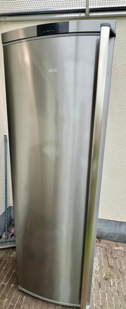 AEG koelkast 185 cm – 387L – inox – zeer proper – topstaat, 160 cm ou plus, Enlèvement, 200 litres ou plus, Sans bac à congélation