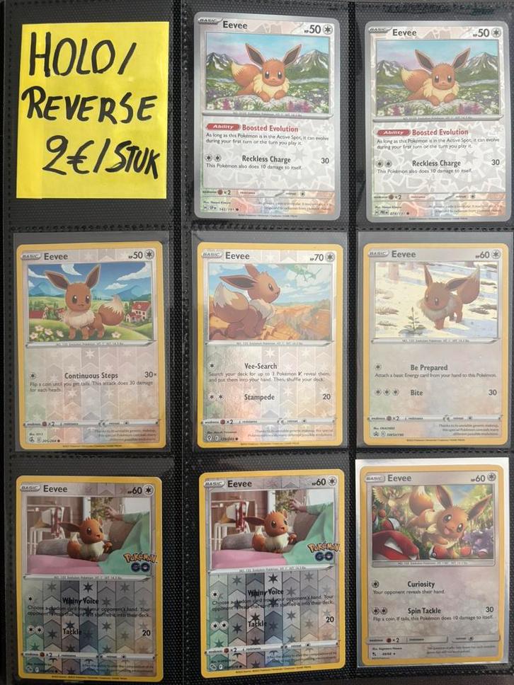 Pokémon Eeveelutions Kaarten, Hobby & Loisirs créatifs, Jeux de cartes à collectionner | Pokémon, Comme neuf, Enlèvement ou Envoi