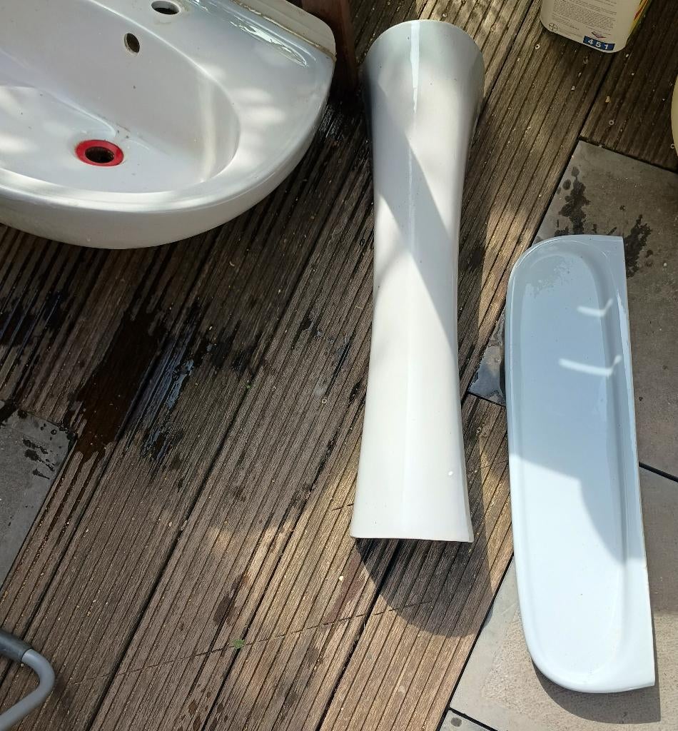 Lavabo de salle de bain et miroir gris, Enlèvement, Utilisé