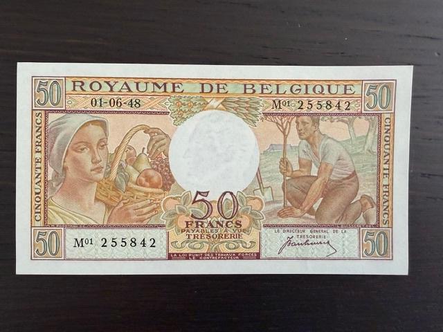 50 frank 1948 UNC, Postzegels en Munten, Verzenden, Los biljet