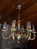Luster in verguld brons, Huis en Inrichting, Lampen | Kroonluchters, Ophalen, Zo goed als nieuw