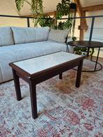 Mooie vintage salontafel met marmeren blad, Ophalen, Minder dan 50 cm, 50 tot 100 cm, Eikenhout